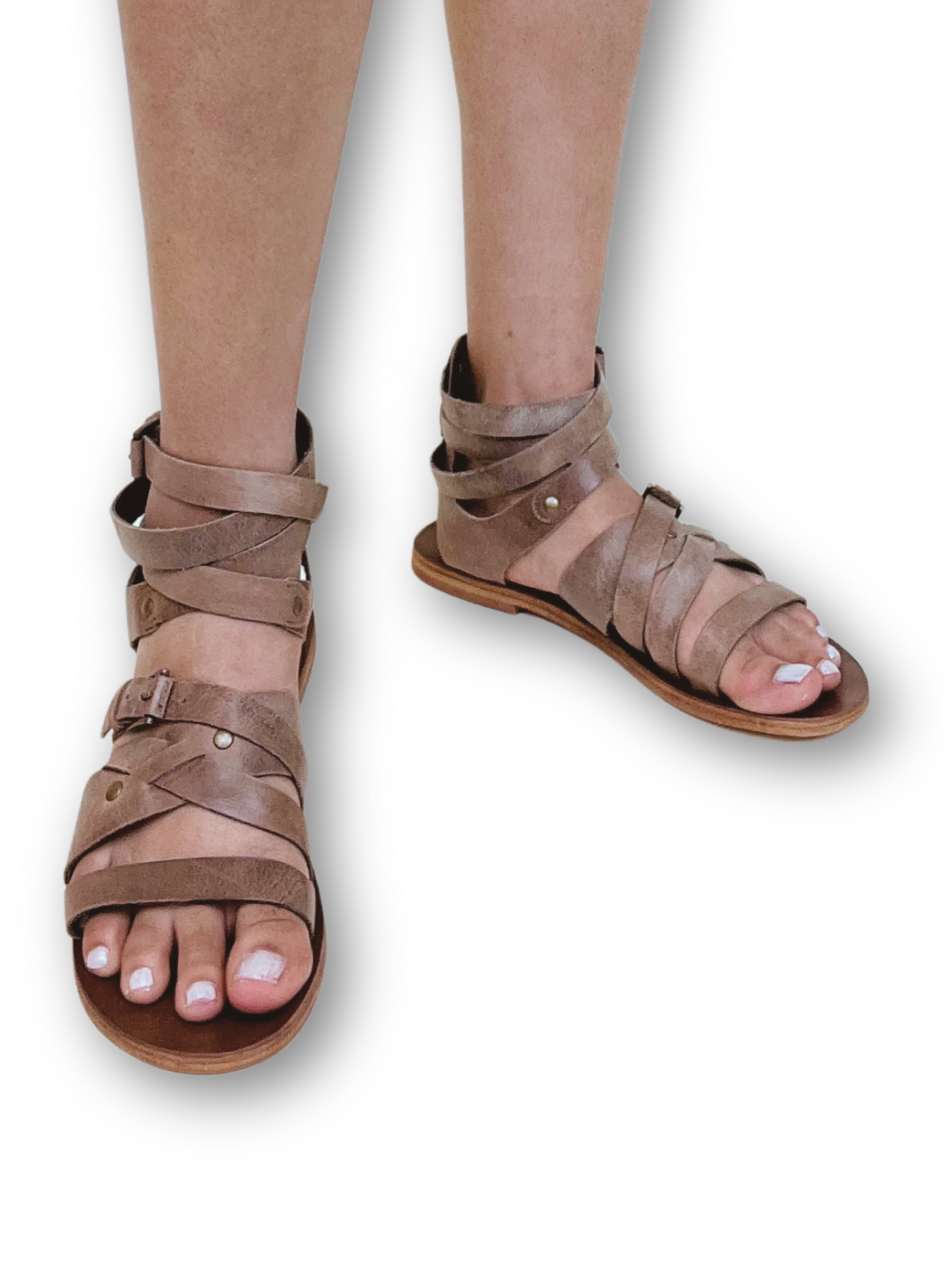 Ariel gladiator olive leather sandal