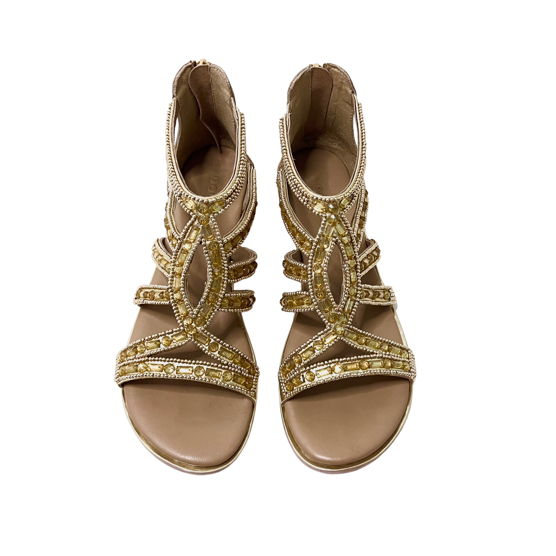oobash bridal jeweled gold color sandal