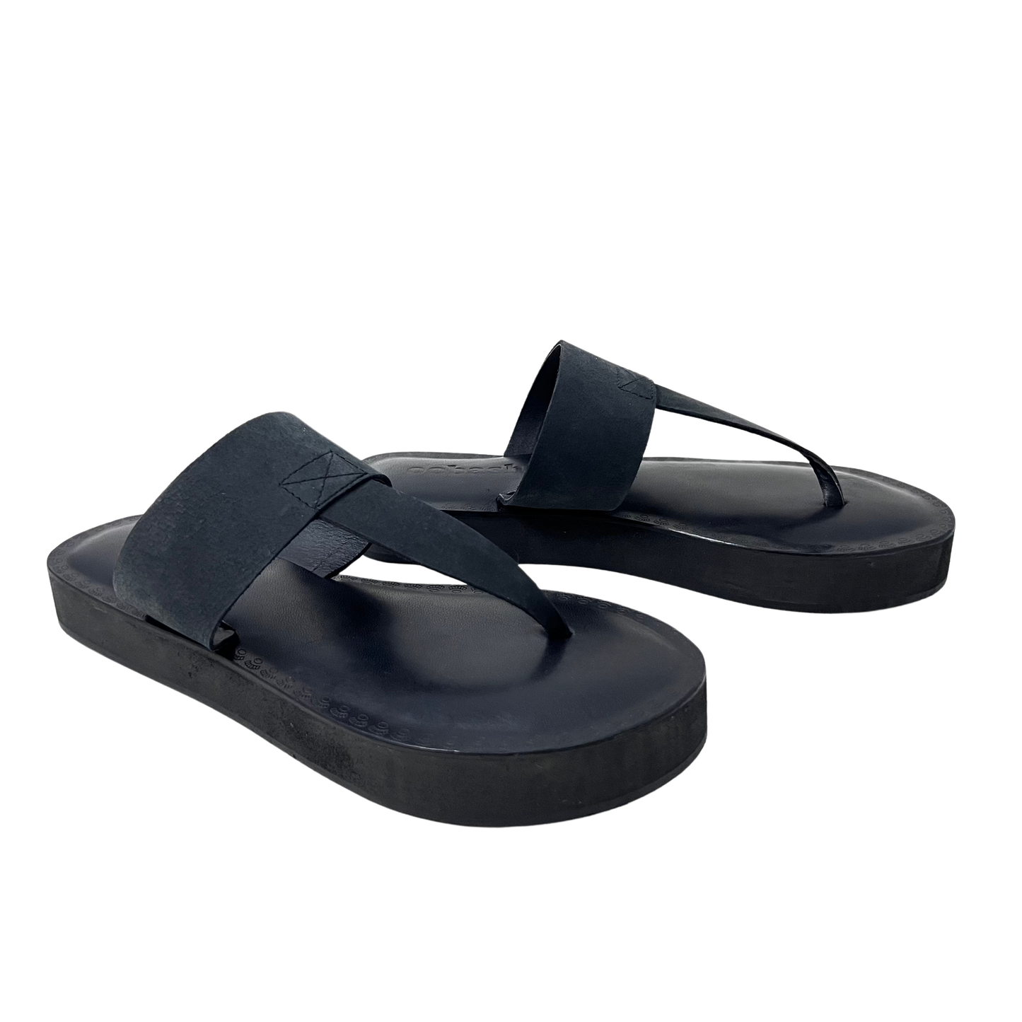 leather thong comfortable black sandal