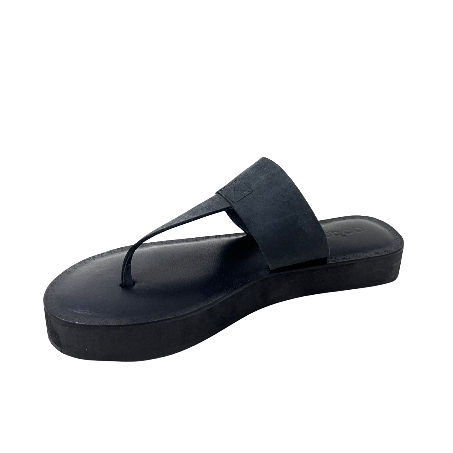 leather thong comfortable black sandal