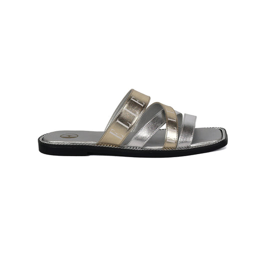 Copy of Oceana Comfy Fit Classic Faux Leather Sandal in Silver