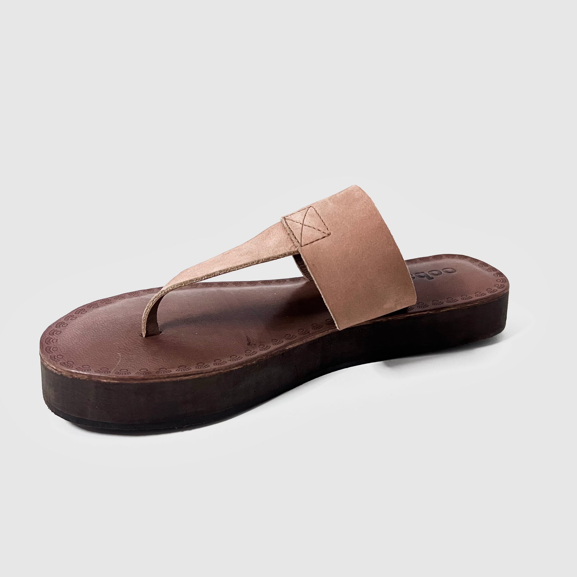 oobash Katherine tan brown leather thong sandal for ladies girl women