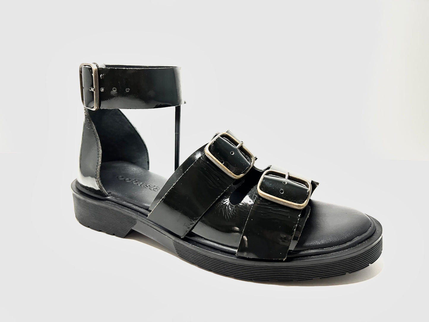 oobash Black double buckle chunky outsole for women girls ladies