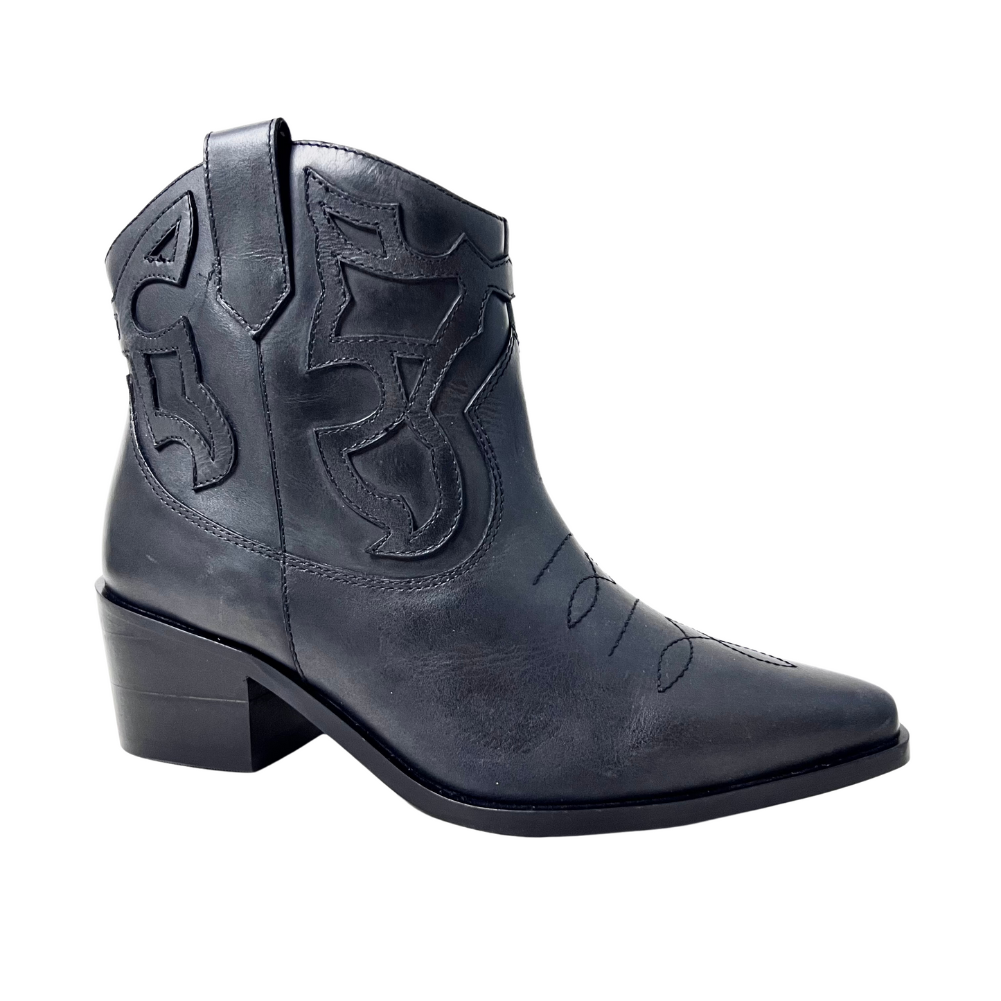 oobash western ankle boot with cutout design and inside zip