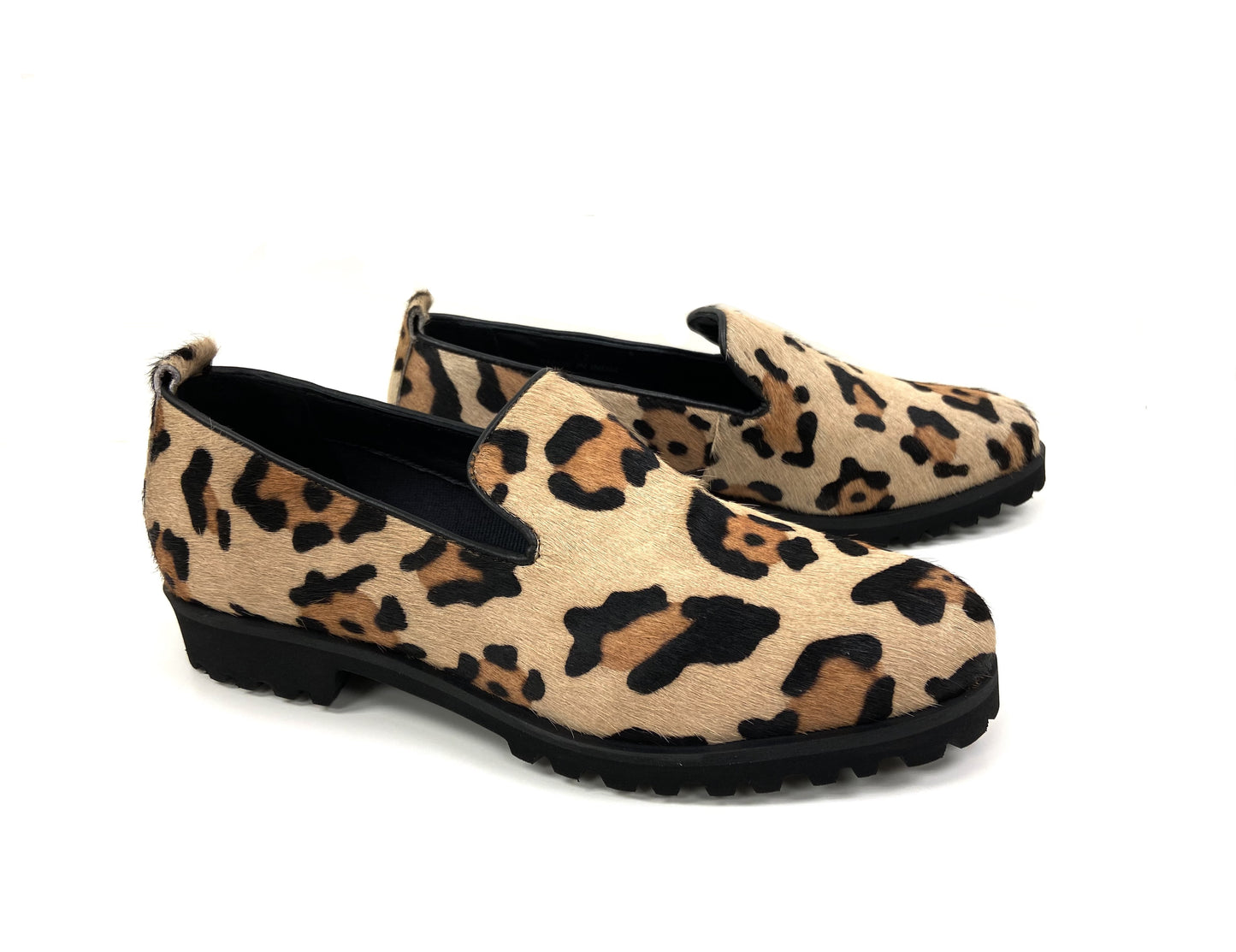 Round toe loafers Pony Hair Print