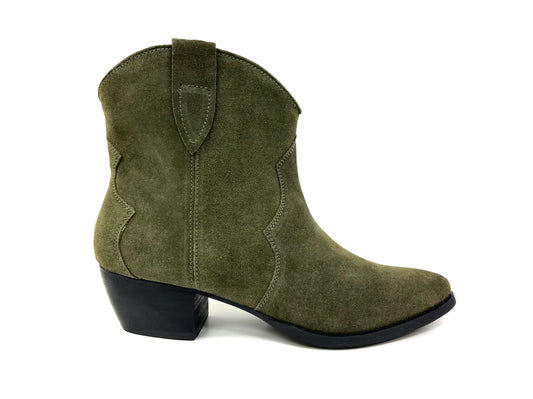 Short Western Boot Olive suede 