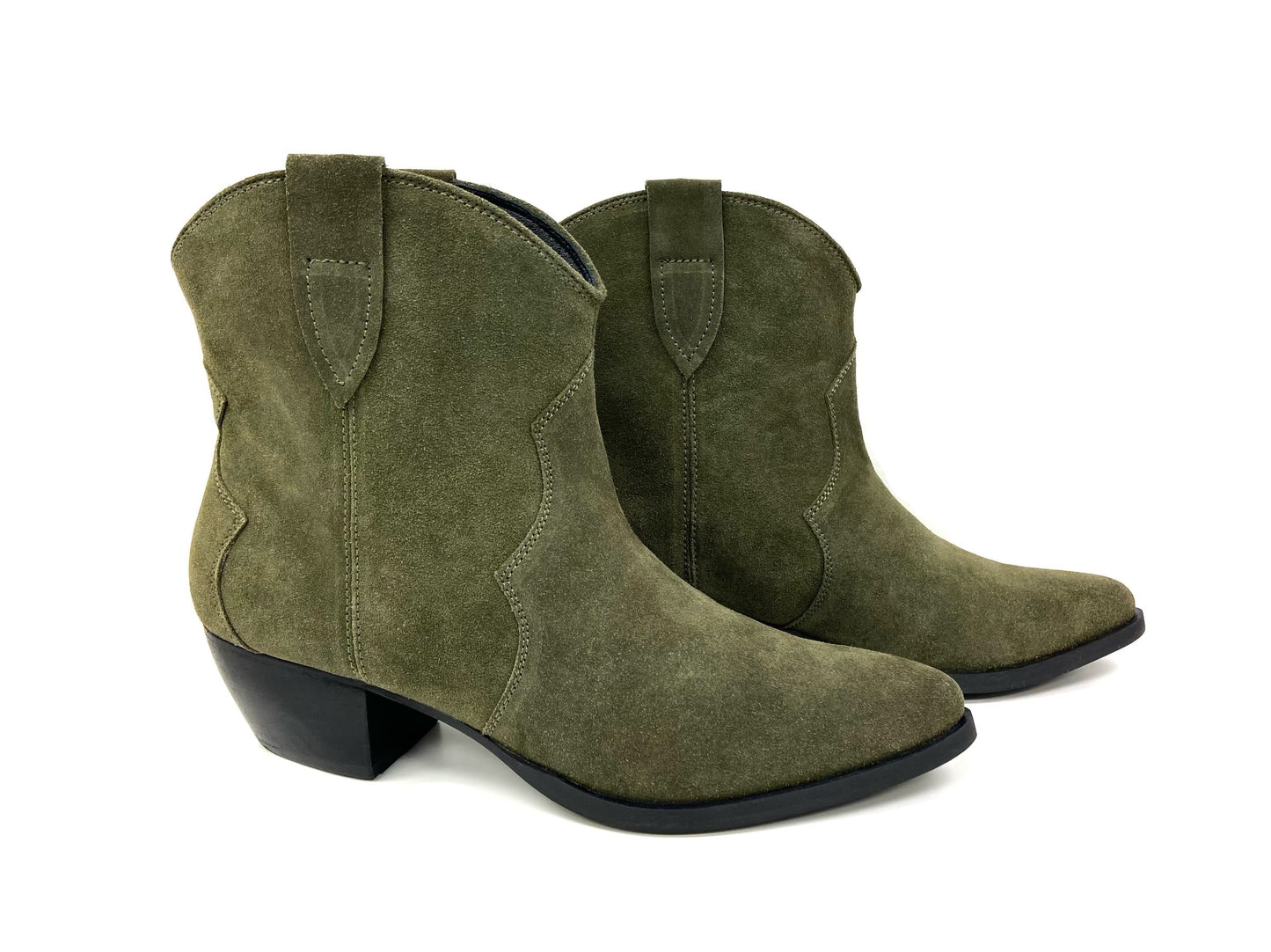 Short Western Boot Olive Suede