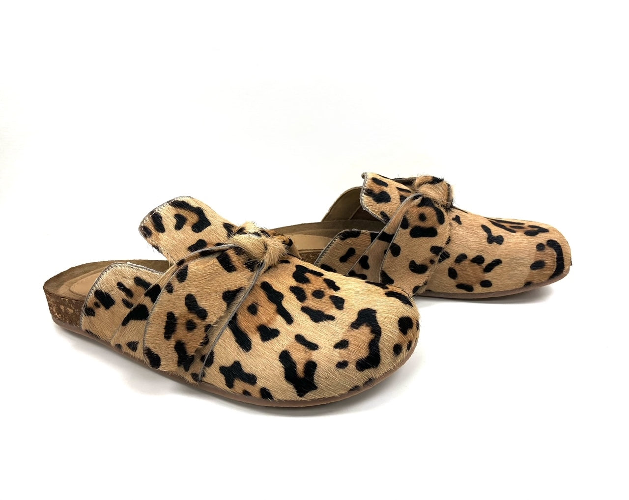 Pony Hair Slippers Print Cork Bed Clogs