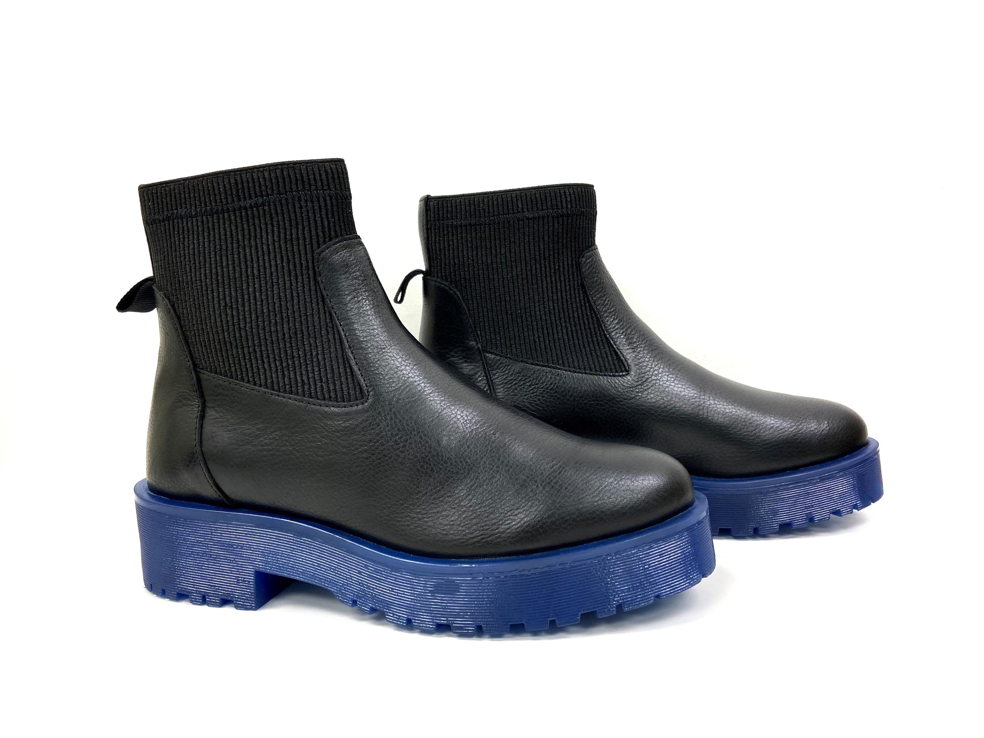 Blue Lug Sole Chelsea Ankle Boot – oobash