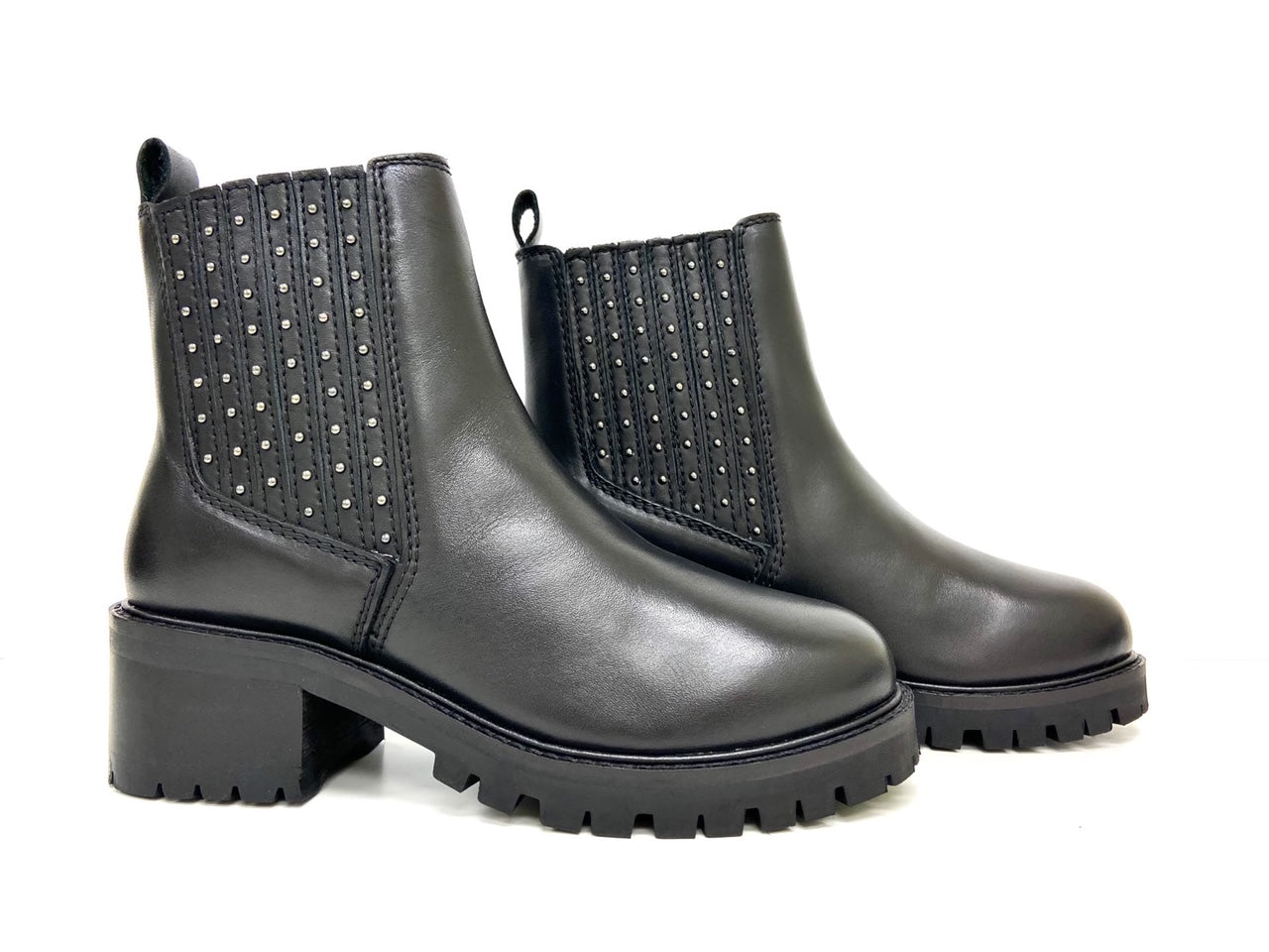 Silver studded chelsea store boots