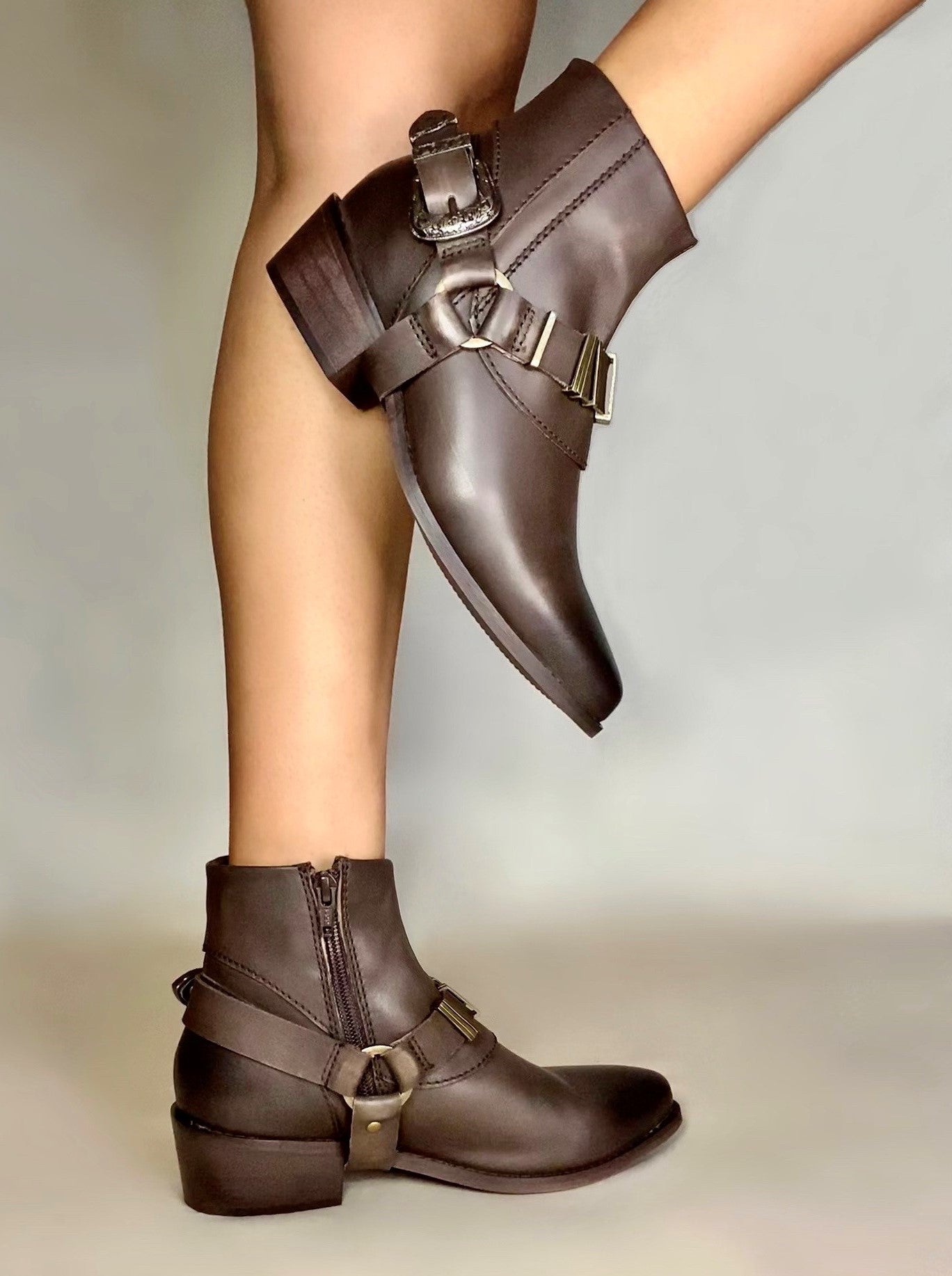 Fashion Chic Harness Western Ankle Boot