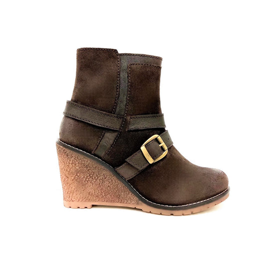 Wedge Heel Zippered Ankle Boot