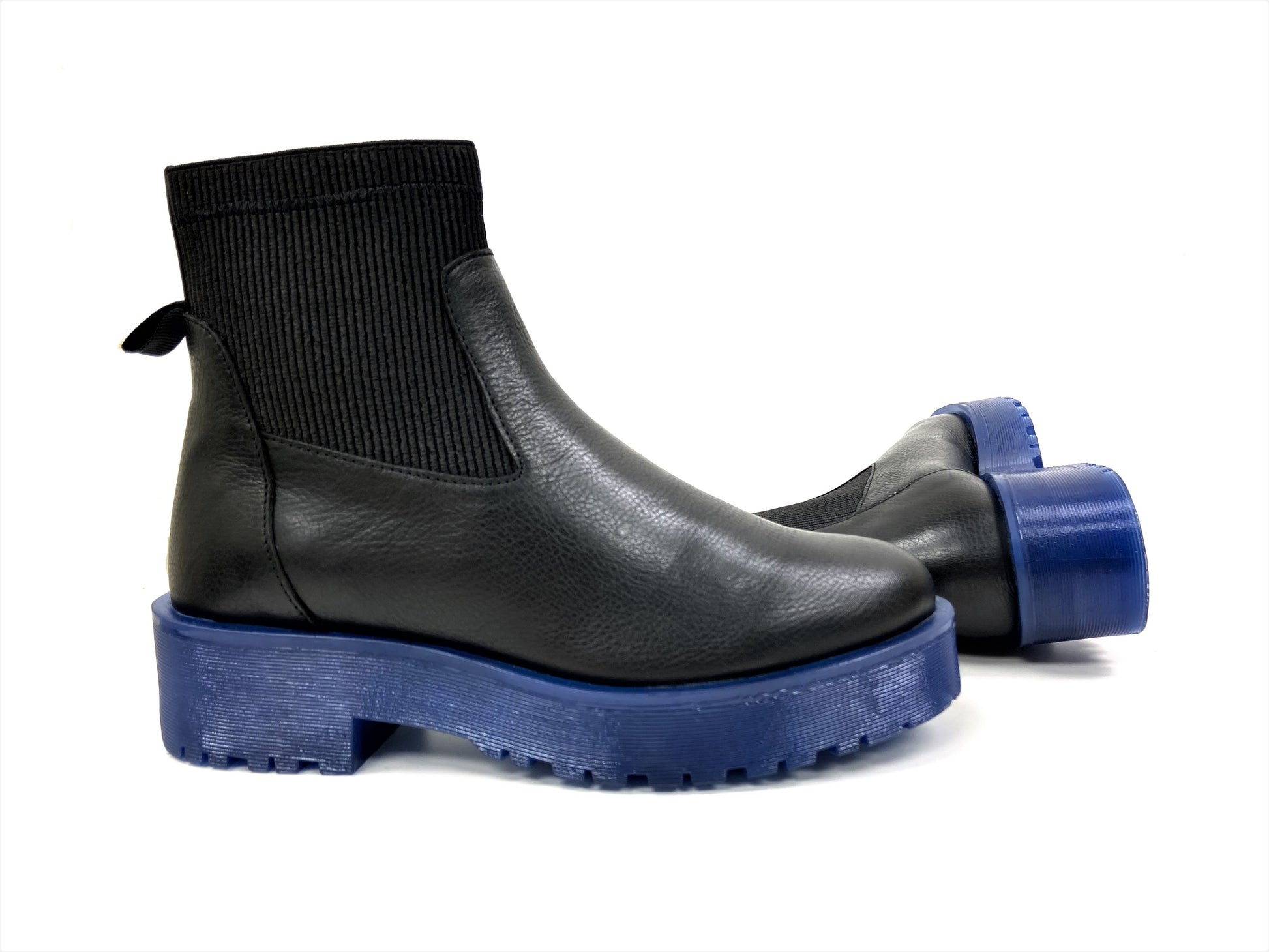Blue Sole Chunky Chelsea Ankle Boot