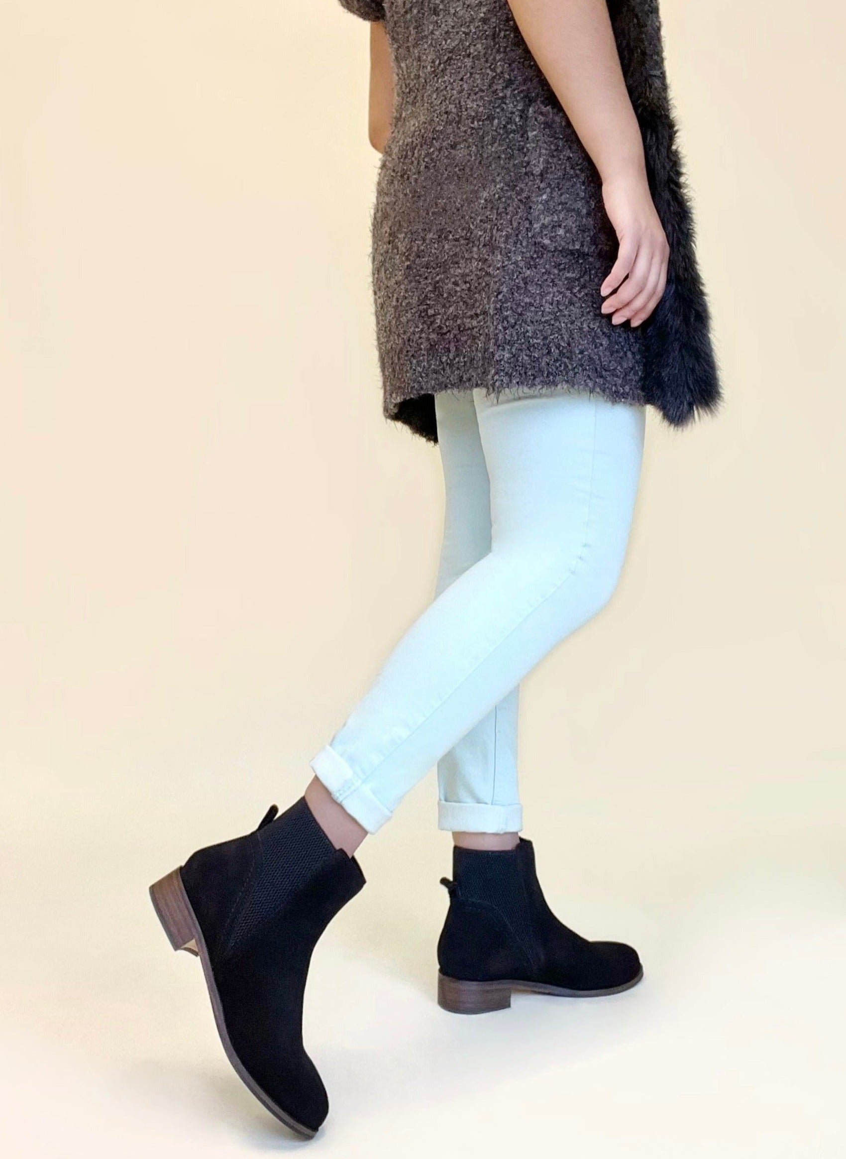 Low Stacked Block Heel Chelsea Ankle Boot